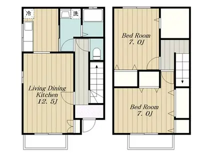 シャルマンSATOH(2LDK/1階)の間取り写真