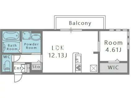 SINFARIAYUZATO B棟(1LDK/1階)の間取り写真
