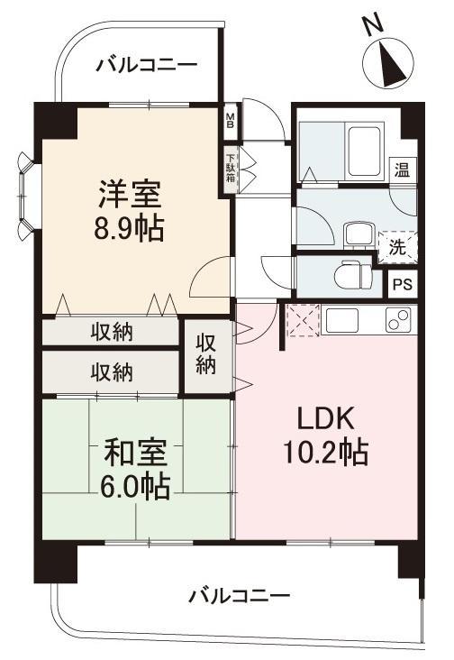 グラシエール木太町(2LDK/6階)の間取り写真
