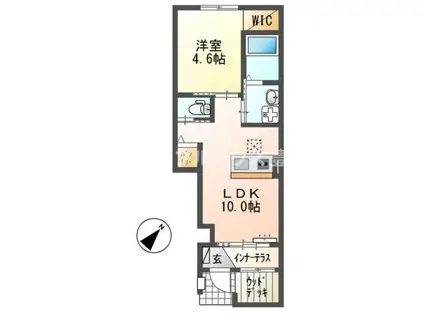 クルール(1LDK/1階)の間取り写真