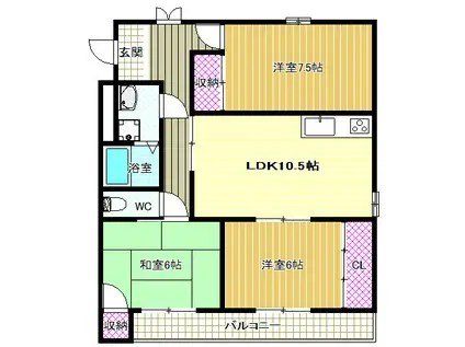 シャトルヌーベル(3LDK/2階)の間取り写真