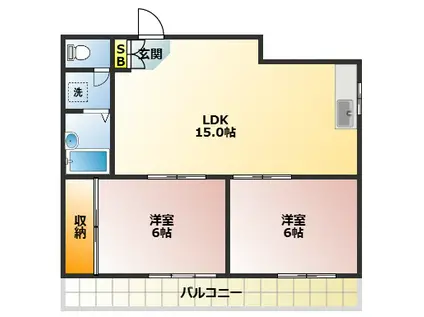 レジデンスミヤタ(1LDK/3階)の間取り写真