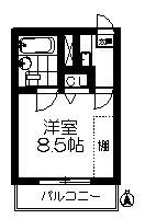 サンポート・6(1K/3階)の間取り写真