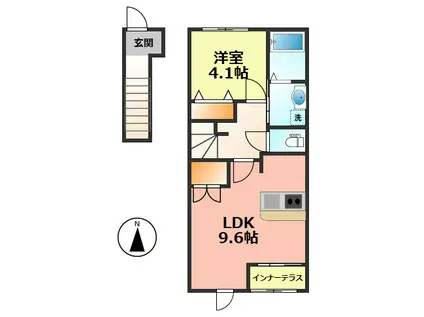 セレーナ広美(1LDK/2階)の間取り写真