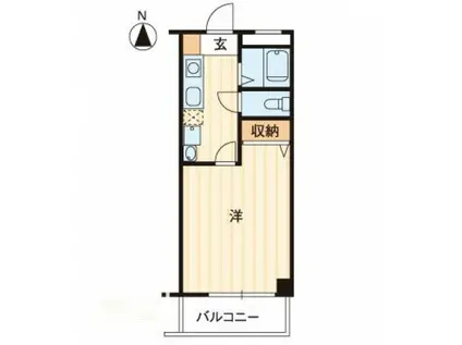 ウッドネスト中央(1K/3階)の間取り写真