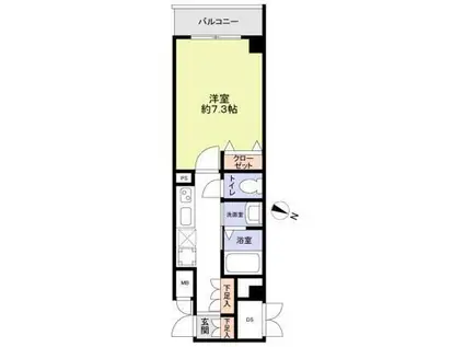 サンクヴェール(1K/3階)の間取り写真