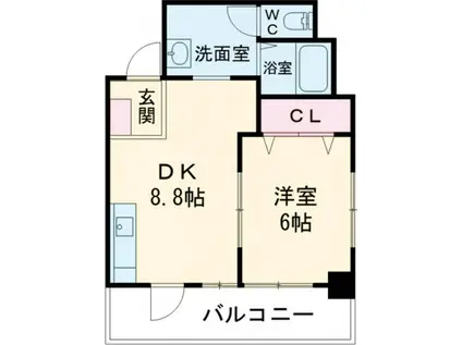 イーグルマンション万津(1DK/5階)の間取り写真