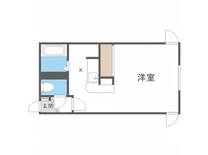 フライングブリッグ2002(1K/2階)の間取り写真