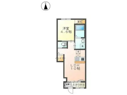 ウィステリアVII(1LDK/1階)の間取り写真