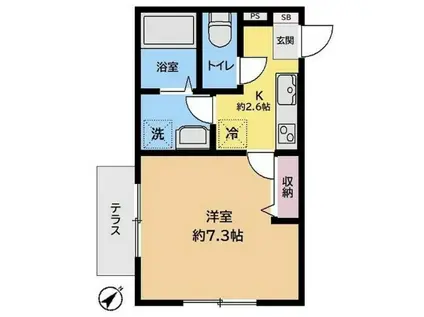 メゾンカシオペア(1K/1階)の間取り写真