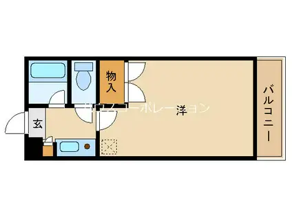 JR東海道本線 立花駅 徒歩9分 3階建 築30年(1K/1階)の間取り写真