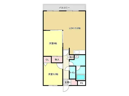 グランシャリオII(2LDK/3階)の間取り写真