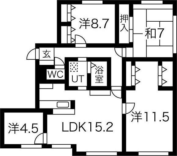 ハウスオブリザ新川(4LDK/2階)の間取り写真