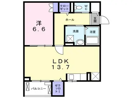 HIRO II(1LDK/2階)の間取り写真