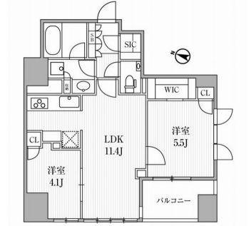 ディームス大手町ノース(2LDK/8階)の間取り写真