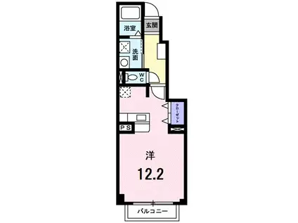 フィオーレ・K(ワンルーム/1階)の間取り写真