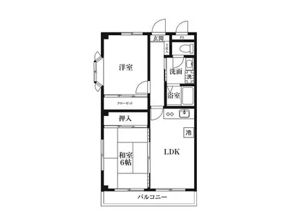 エミナス能見台(2LDK/3階)の間取り写真