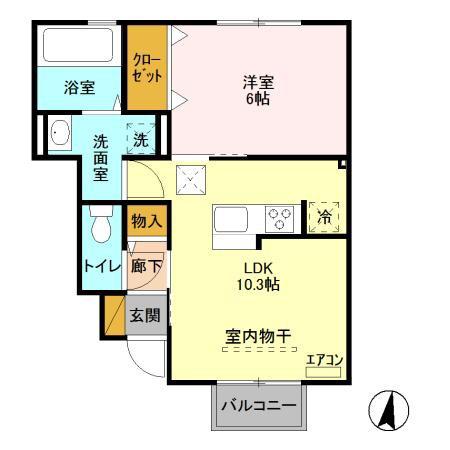 グレイス(1LDK/1階)の間取り写真