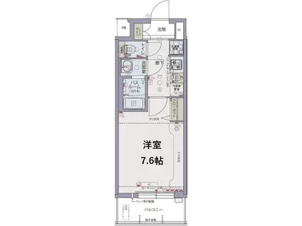 プランドール江戸堀レジデンス(1K/6階)の間取り写真