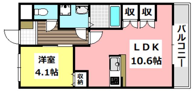 エトワール新在家(1LDK/5階)の間取り写真