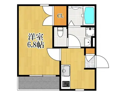 WHITE MAISON SATE(1K/1階)の間取り写真