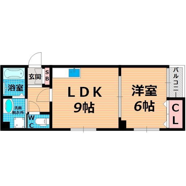 ルミエール鴫野(1LDK/2階)の間取り写真
