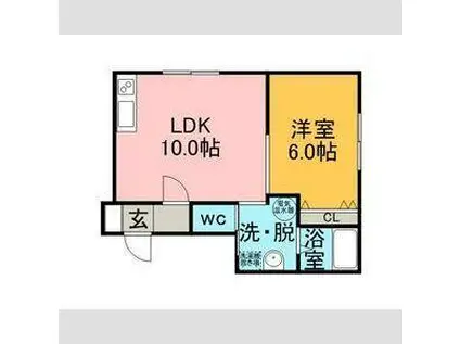 グランドソレイユ(1LDK/2階)の間取り写真