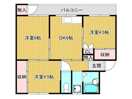 ヴィラナリー上越V(3DK/3階)の間取り写真