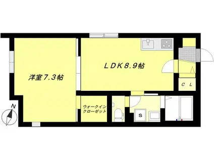 パセオコーワ(1LDK/2階)の間取り写真