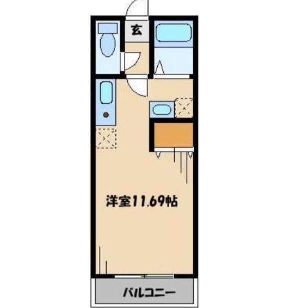 シャンブル英美(ワンルーム/5階)の間取り写真