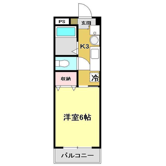 ピクシー高須(1K/2階)の間取り写真