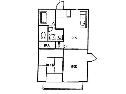 ビレッジファイブA(2DK/1階)の間取り写真