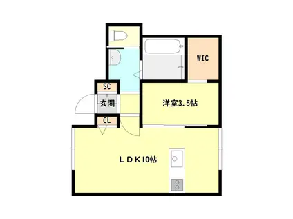 RIN YAMAKIDO(1LDK/2階)の間取り写真