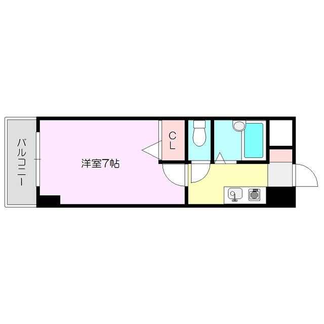 ノルデンハイム淡路(1K/5階)の間取り写真