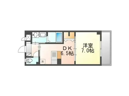 キャッスル エイト(1DK/4階)の間取り写真