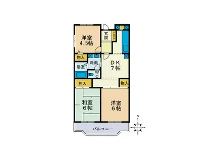 MIZUHOマンション(3DK/2階)の間取り写真