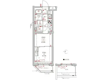クレイシアIDZ大泉学園(2K/1階)の間取り写真