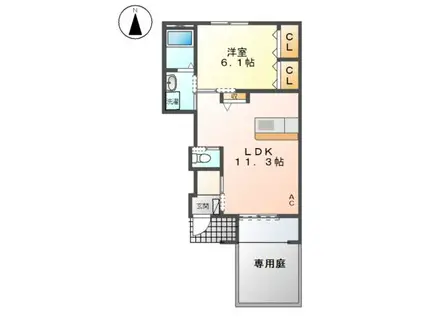 アルフィーネ(1LDK/1階)の間取り写真