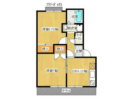 セレッソ(2DK/1階)の間取り写真