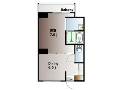 ヴィラナリー備前1号棟(1DK/3階)の間取り写真