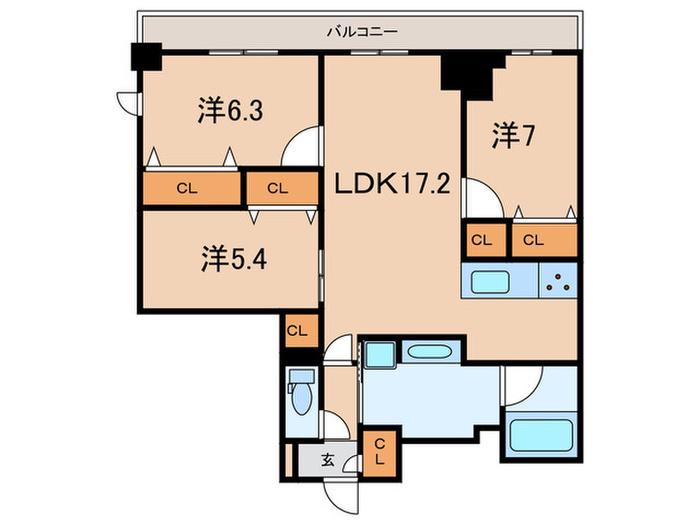 ツナマヨレジデンス(3LDK/9階)の間取り写真