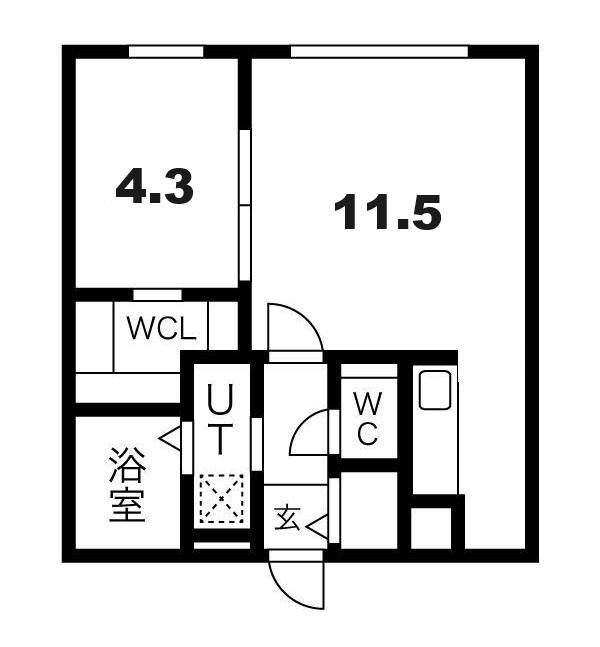 OBTNIR COULEUR (1LDK/4階)の間取り写真