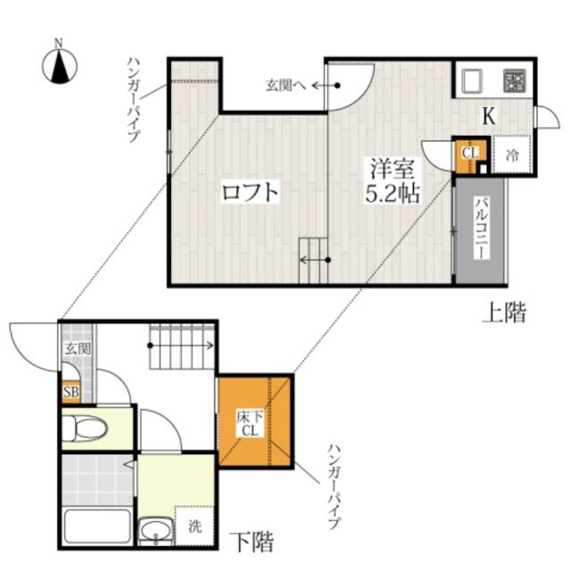 CB鳥栖フェリシア(1K/2階)の間取り写真