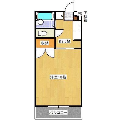 Tハイム(1K/2階)の間取り写真