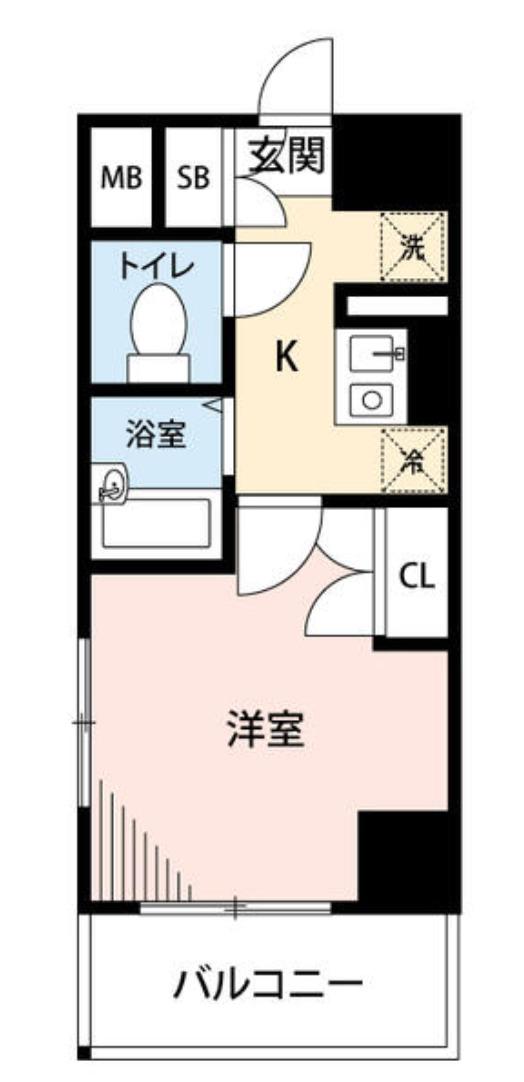 マイナビステイミライエ高田馬場駅前(1K/8階)の間取り写真