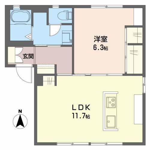 トア・メソンA棟(1LDK/1階)の間取り写真