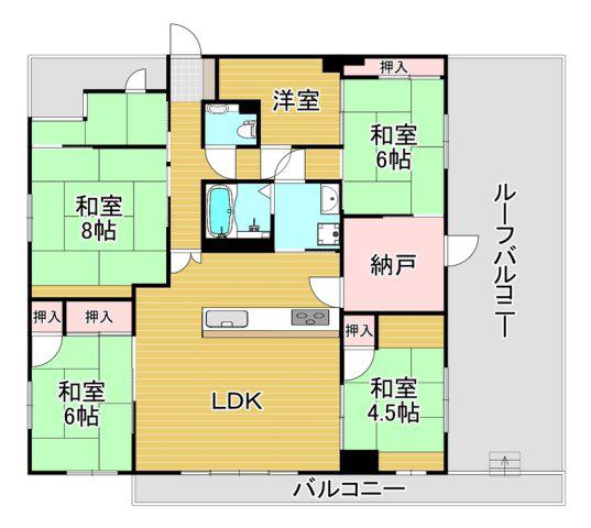 ディアス宮嵜(5SLDK/5階)の間取り写真
