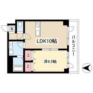 ハイアット寿(1LDK/2階)の間取り写真