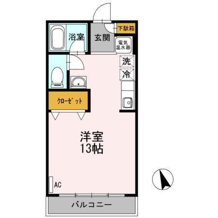 脇コーポ徳丸(ワンルーム/2階)の間取り写真