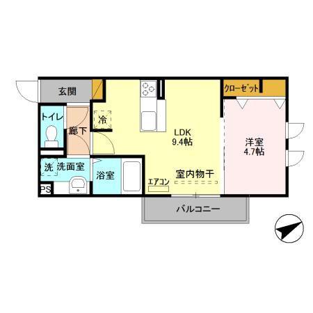 ANNEX(1LDK/2階)の間取り写真